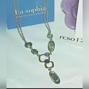 Beautiful Lia Sophia "SELTZER" Y-Style Necklace, NWOT bonus earrings